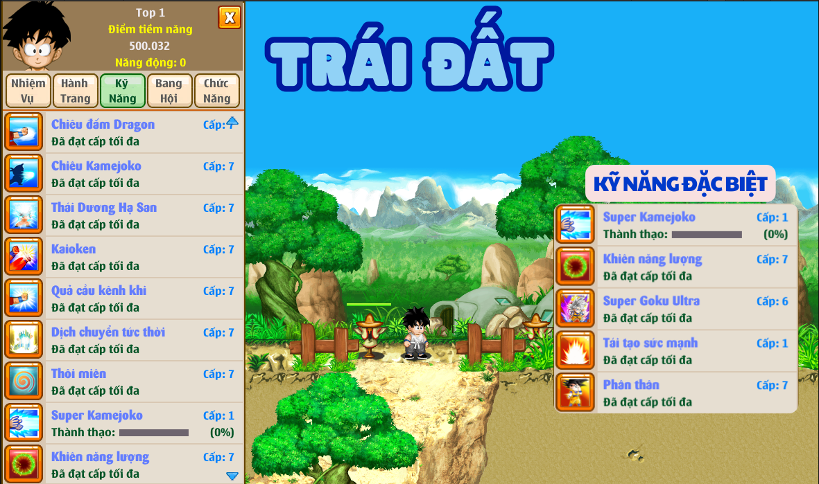 Đặc sắc game Trái Đất - thông tin nhân vật
